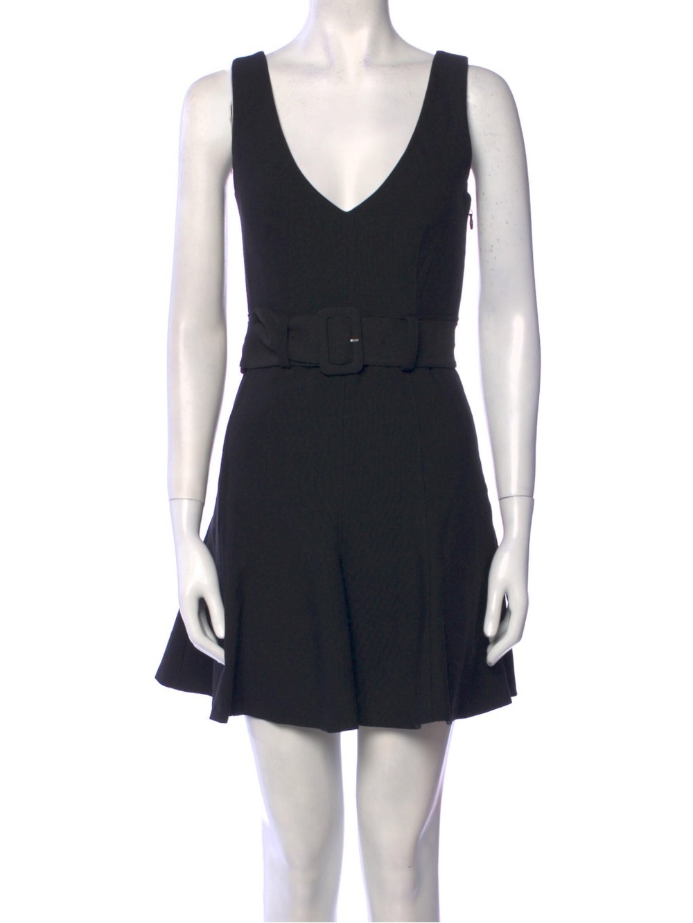 cinq a sept Black V-Neck Belted Mini Dress